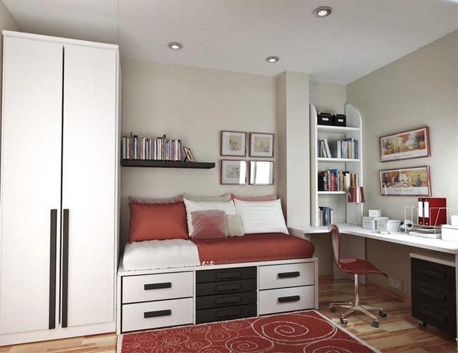 Red Accents, White Minimalism
