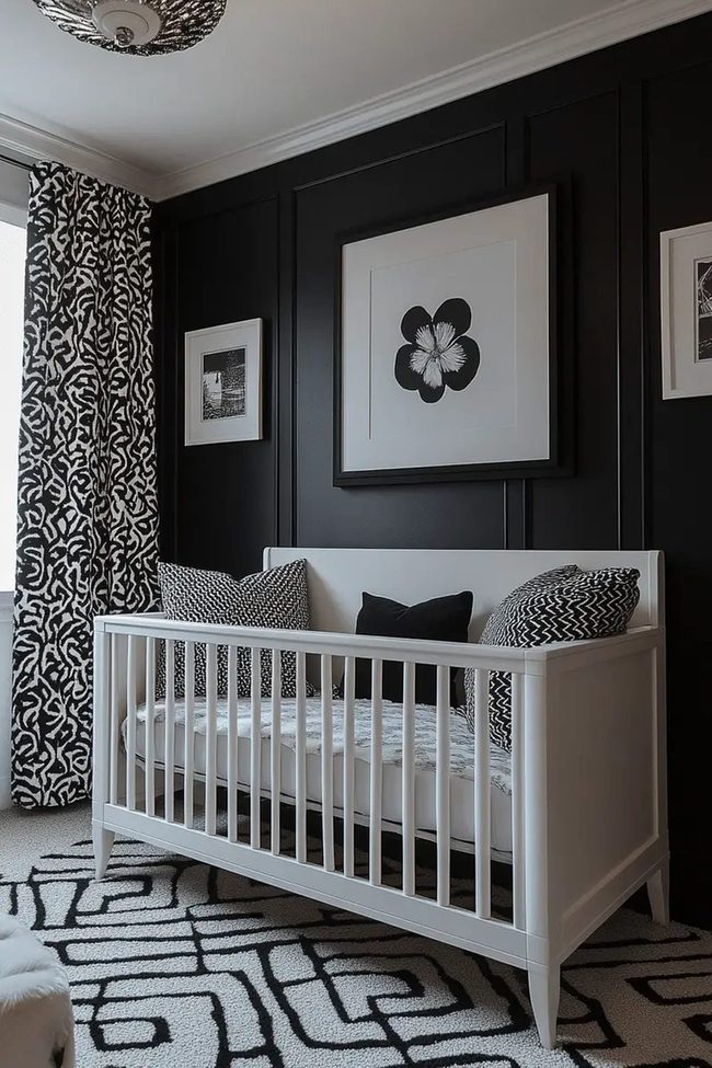 Black And White Geometric Nursery