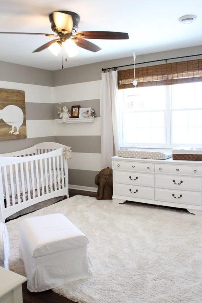 Gray Striped Modern Nursery
