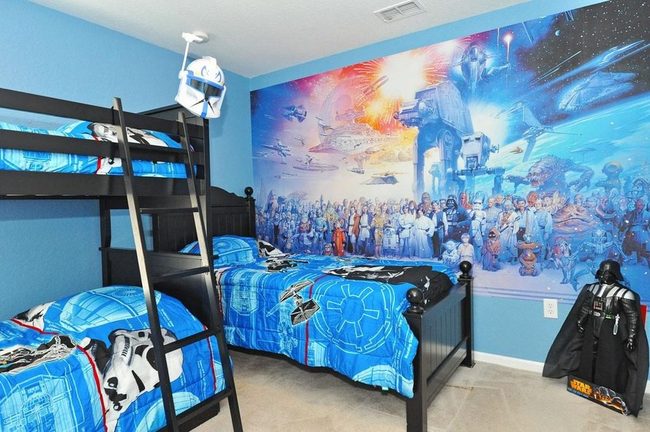 Blue Star Wars Bedroom Mural