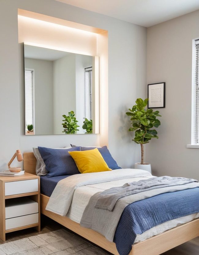 Large Mirror Doubles Tiny Dorm Space