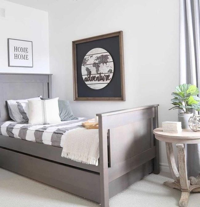 Geometric Grey Bedroom Retreat