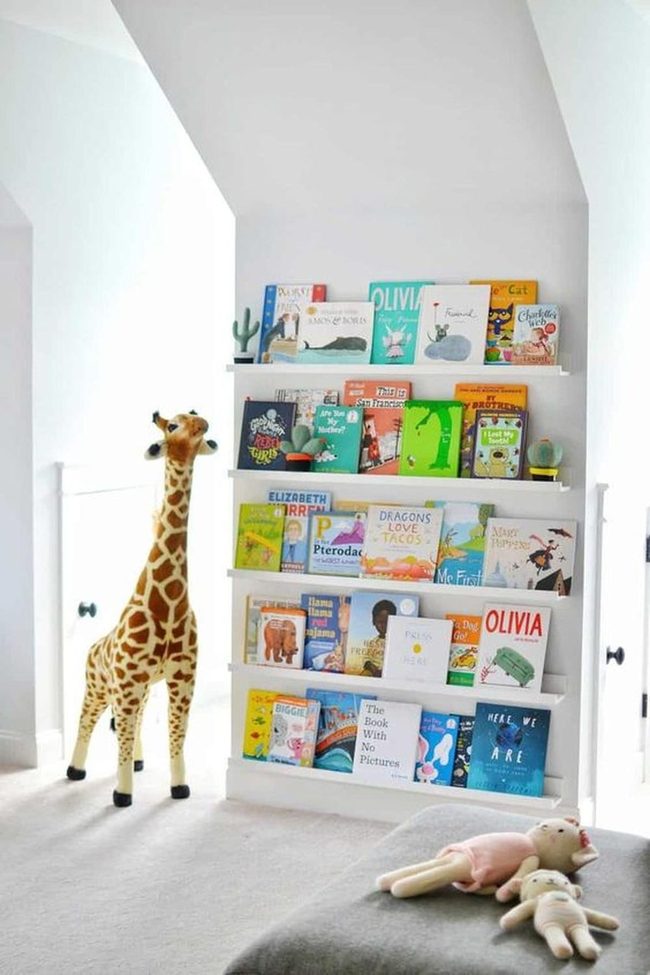 Rainbow Books, White Walls, Giraffe Friend