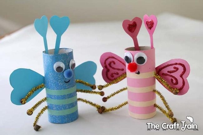 Googly-Eyed Paper Tube Bugs