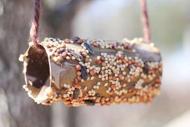 Peanut Butter Bird Feeder