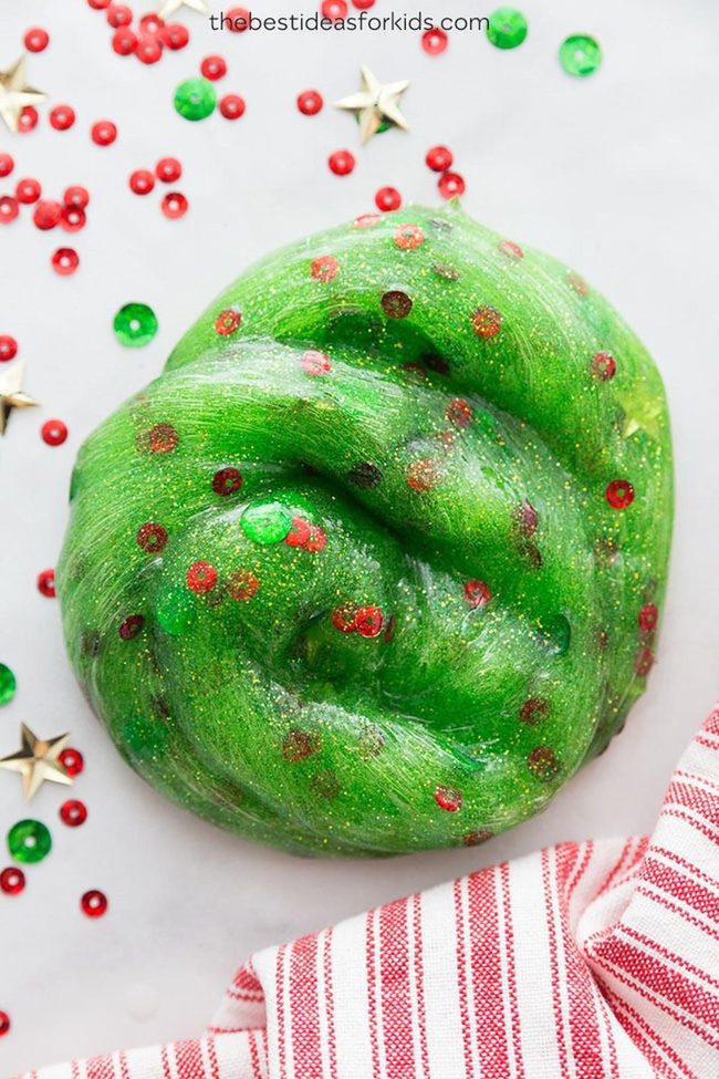 Glittery Green Slime With Sequins