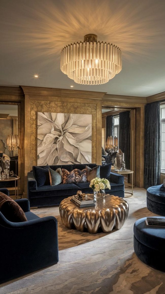 Emerald And Navy Luxury Living