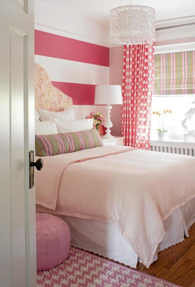 Pink Stripes Bold Bedroom