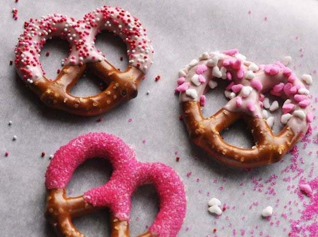 Chocolate Pretzels, Colorful Sprinkles
