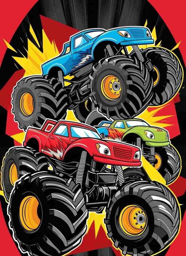 Bold Red Monster Truck Invitations