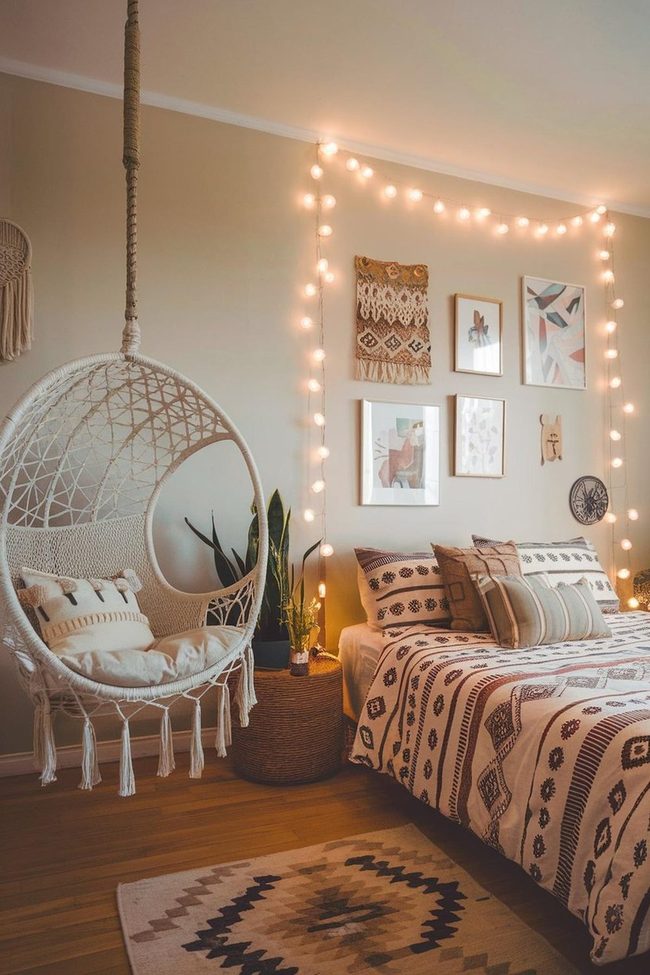 Hanging Chair Boho Teen Room