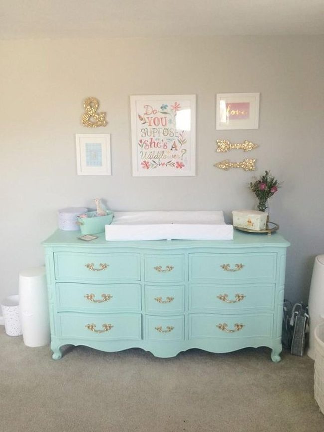 Gold Glitter Mint Nursery