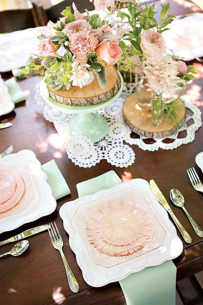 Pink Glass Garden Table