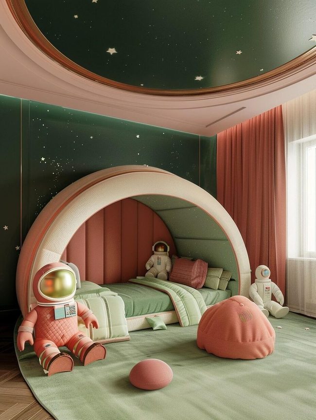 Toddler Spaceship Bed With Interactive Panels