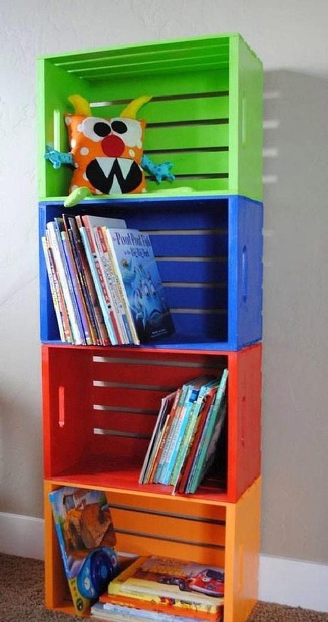 Painted Crates, Colorful Storage