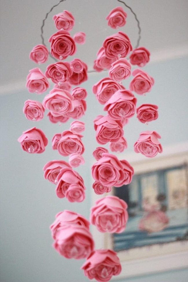 Pink Roses Suspended In Air