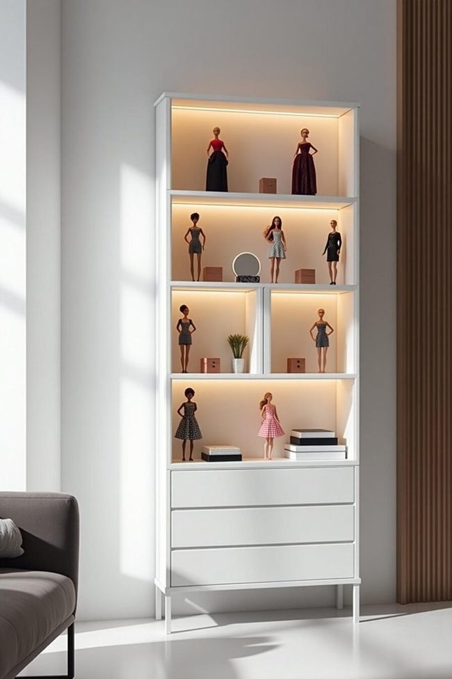 Pink-Shelved Barbie Collection Showcase