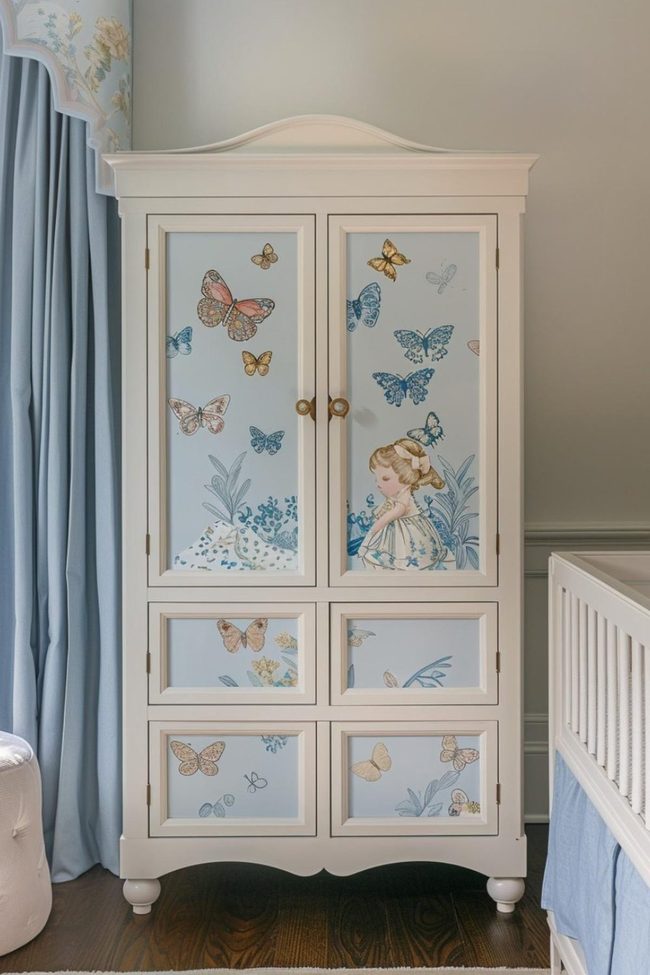 Butterfly Storage Cabinet Pink Wings