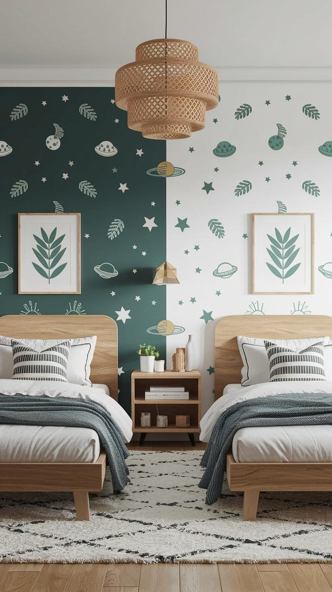 Space Murals With Dual Color Zones