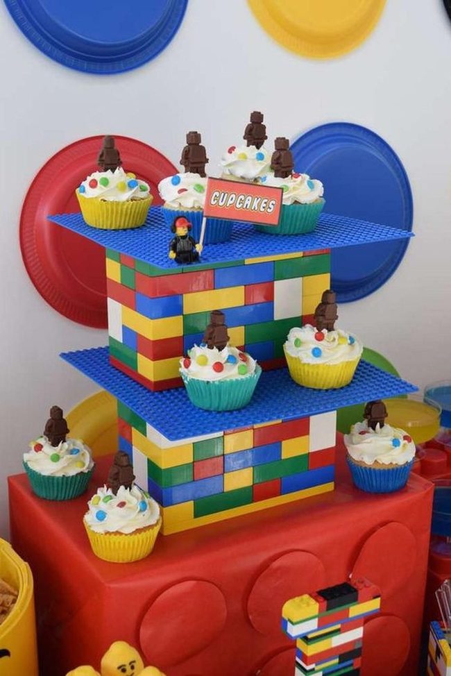 Colorful Block Cupcake Towers