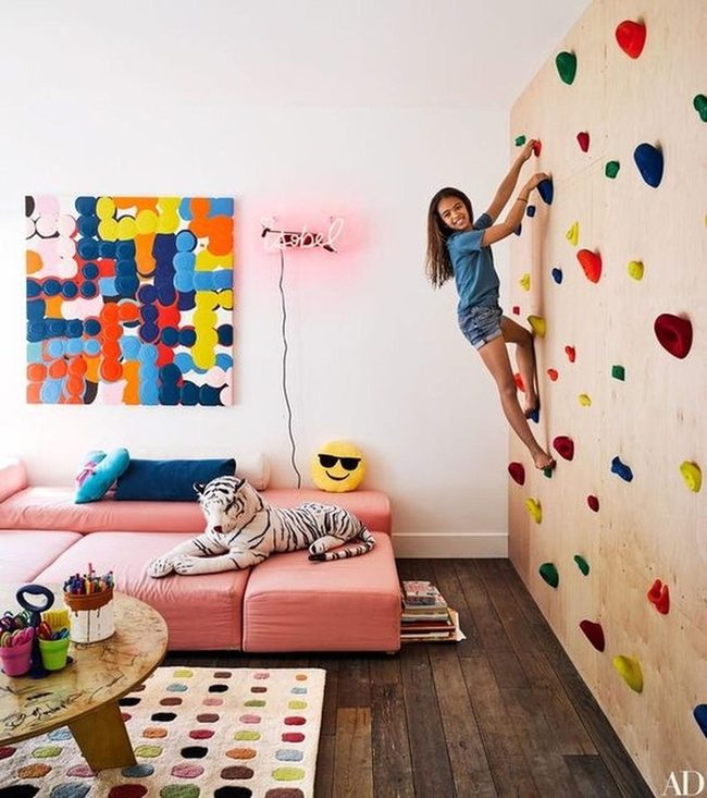 Pink Couch, Climbing Wall Magic