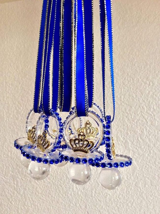 Golden Crowns In Blue Glass
