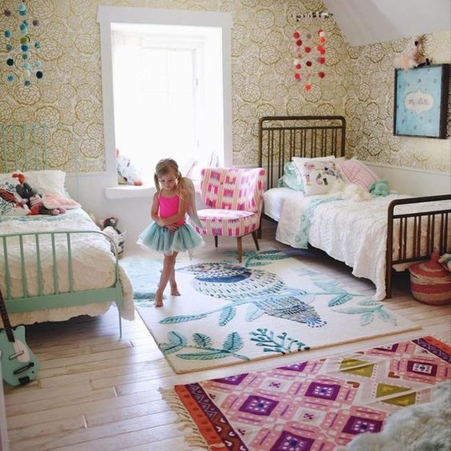 Gold Wallpaper Kids Bedroom