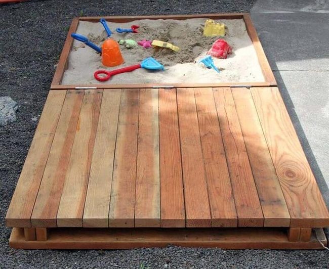 Cedar Sandbox With Flip-Top Deck