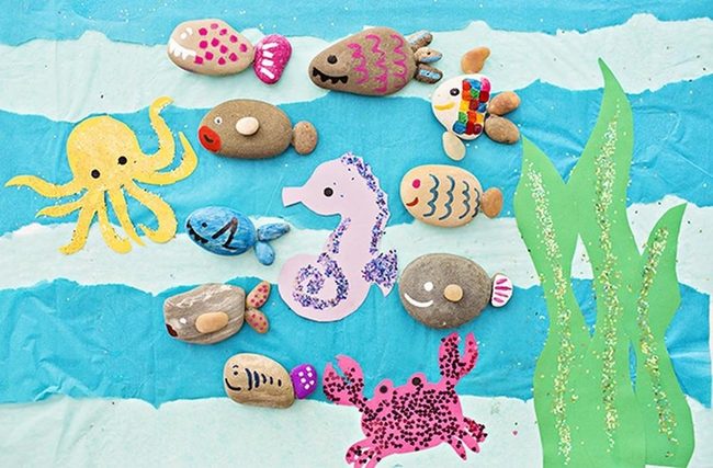 Painted Stone Sea Creatures