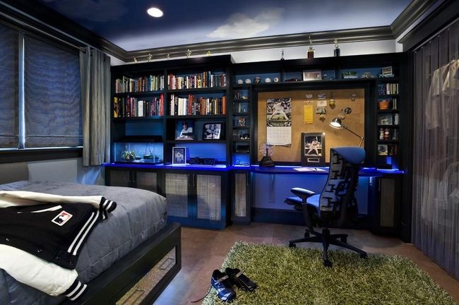 Blue Led Desk With Cloud Ceiling