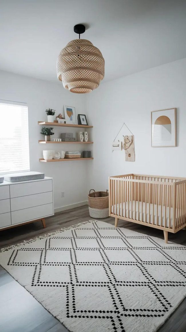 White And Wood Boy Nursery