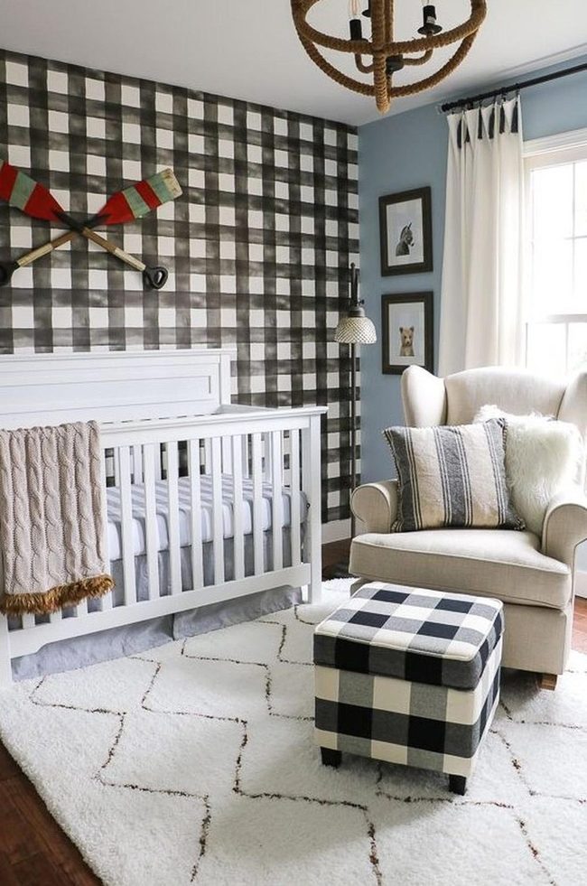 Blue Nautical Nursery With Oars