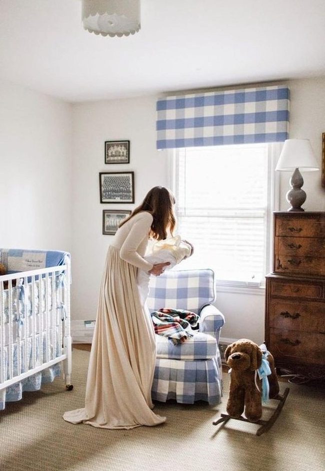 Blue Checkered Nursery Serenity