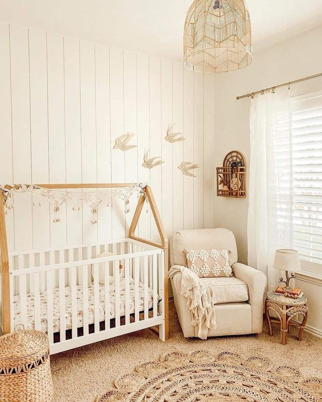 Wooden Canopy Cream Nursery