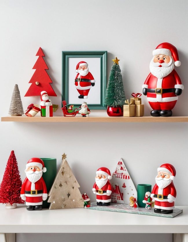 Santa Figurines Transform Dorm Walls