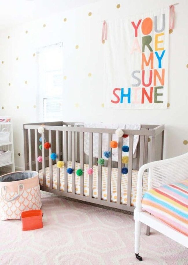 Gold-Spotted Nursery With Pom-Poms