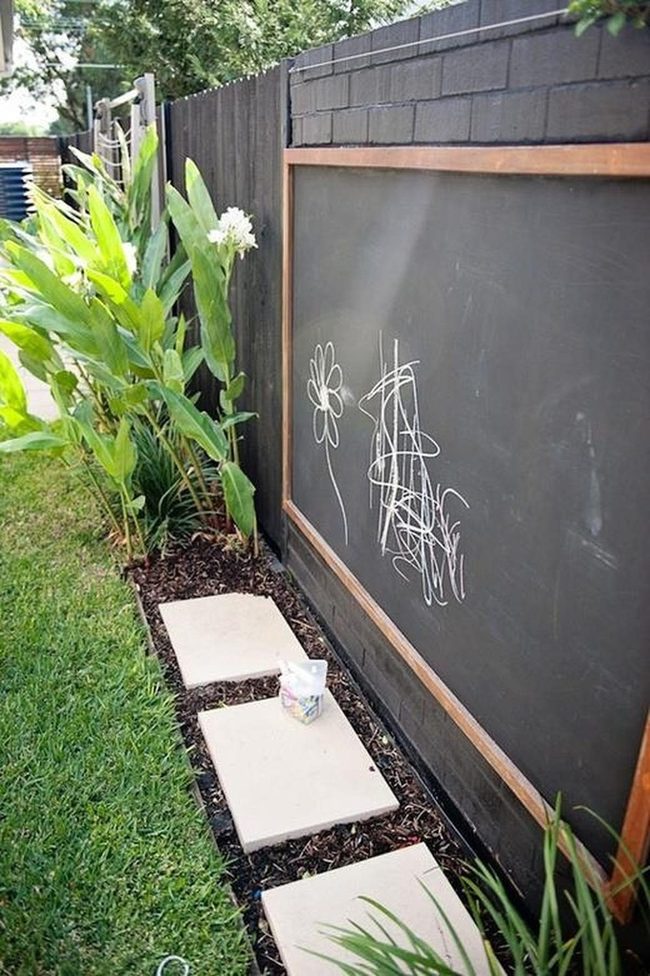 Black Brick Chalkboard Garden