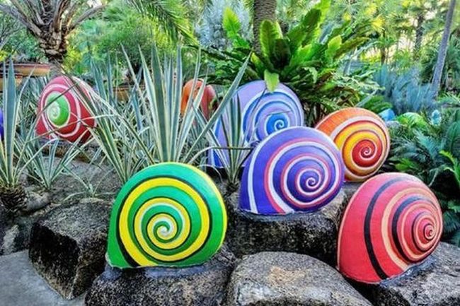 Snail Stones Garden Art