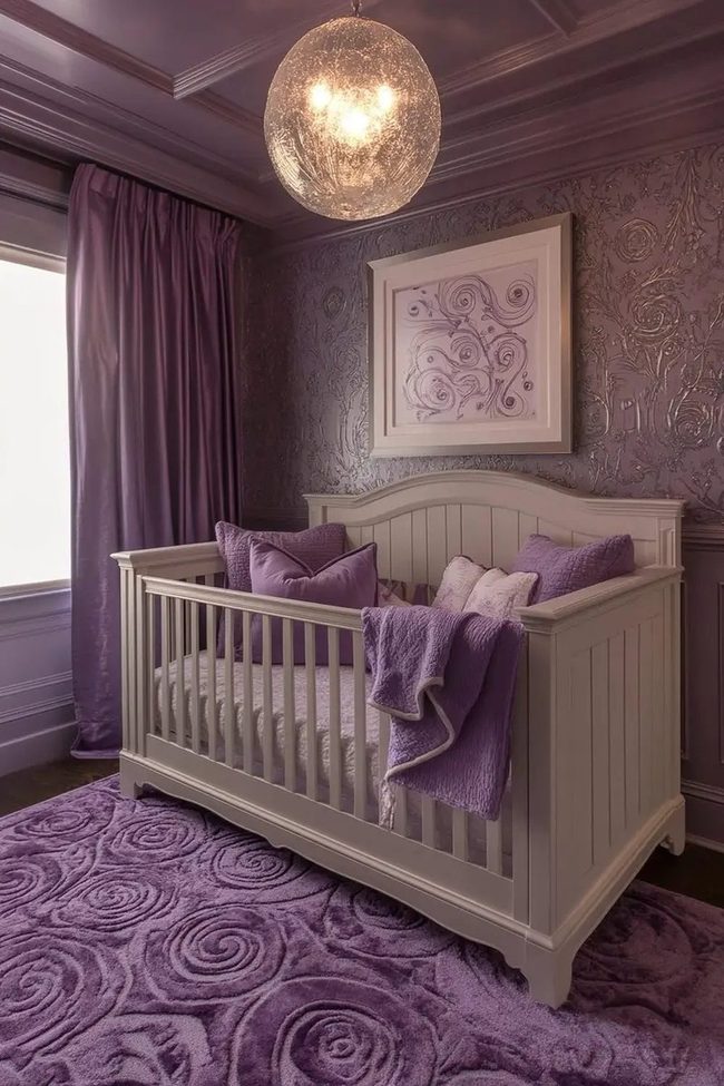 Lavender Nursery With Plush Textures