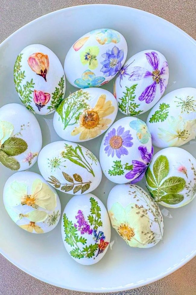 Pressed Flower Easter Eggs Spring