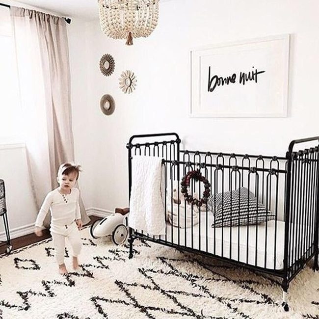 Black Metal Crib Room