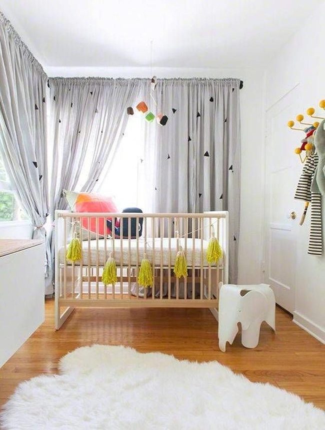 Yellow Tassel Wooden Crib