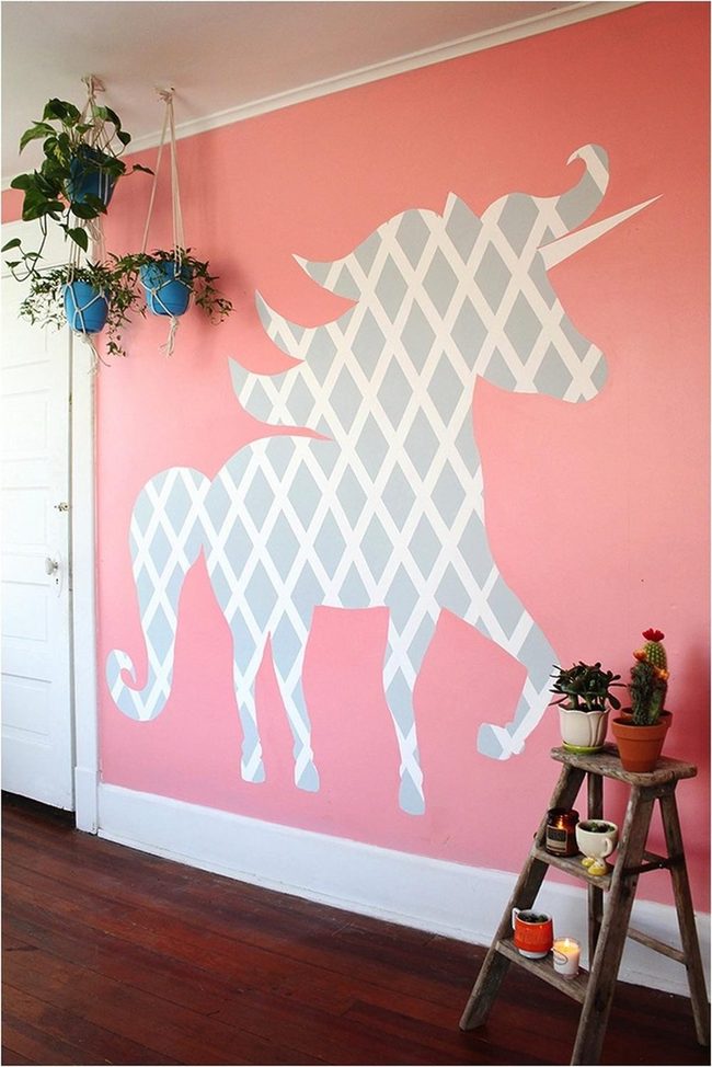 Pink Walls With Whimsical Unicorn