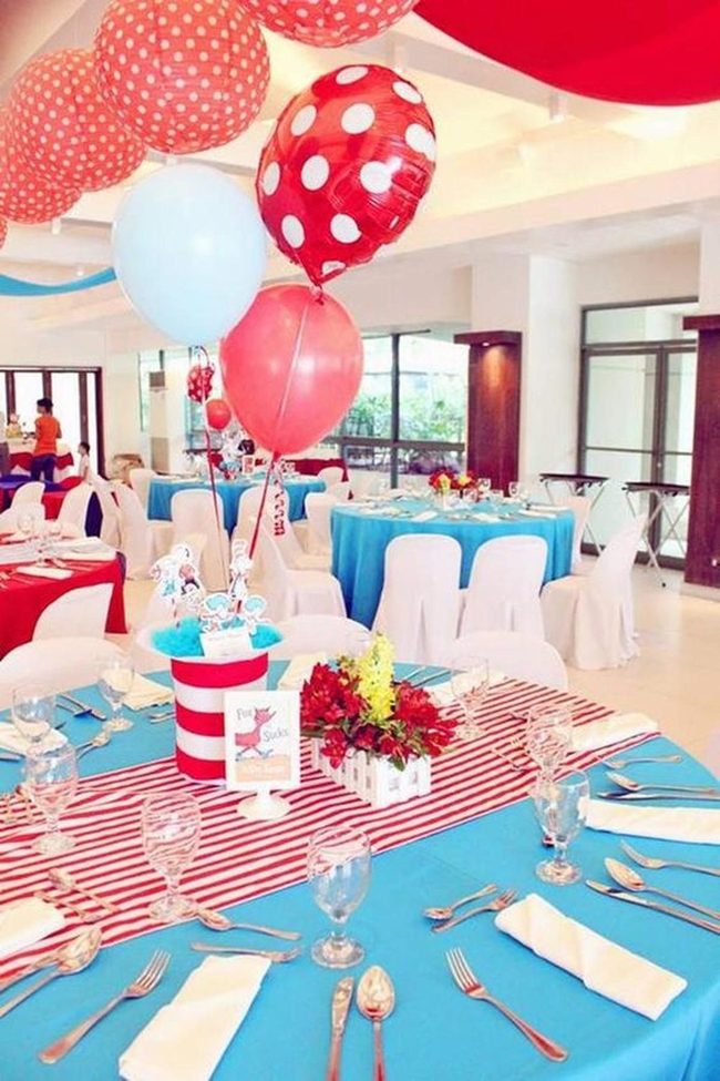 Bold Blue And Red Striped Celebration