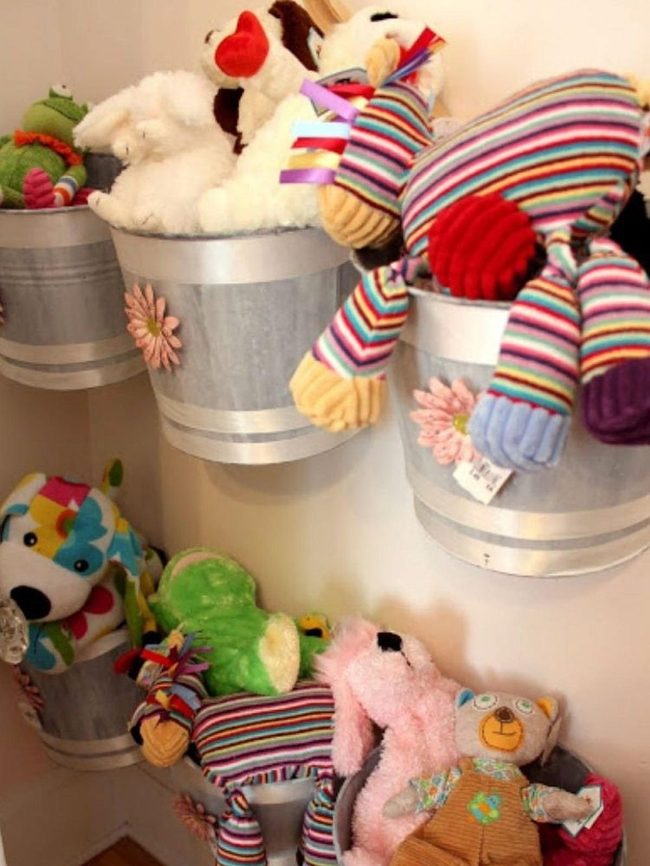 Floral Metal Buckets, Stuffed Storage