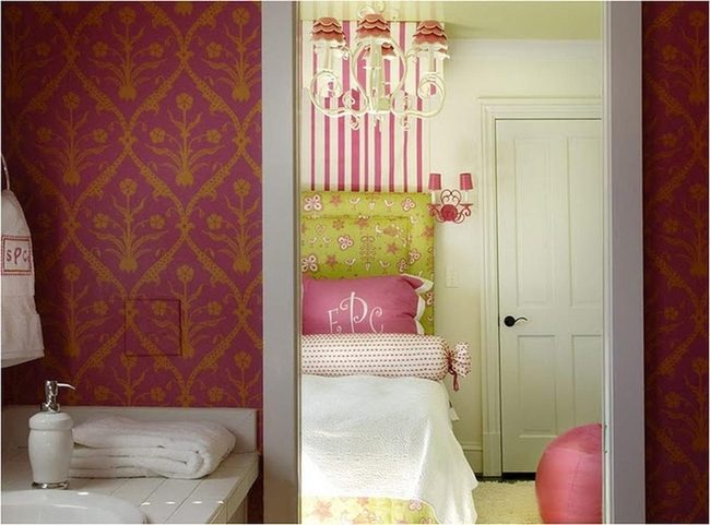 Pink Bedroom Floral Headboard