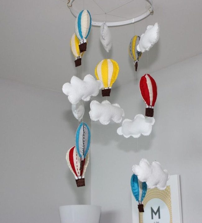 Striped Balloons Float Overhead