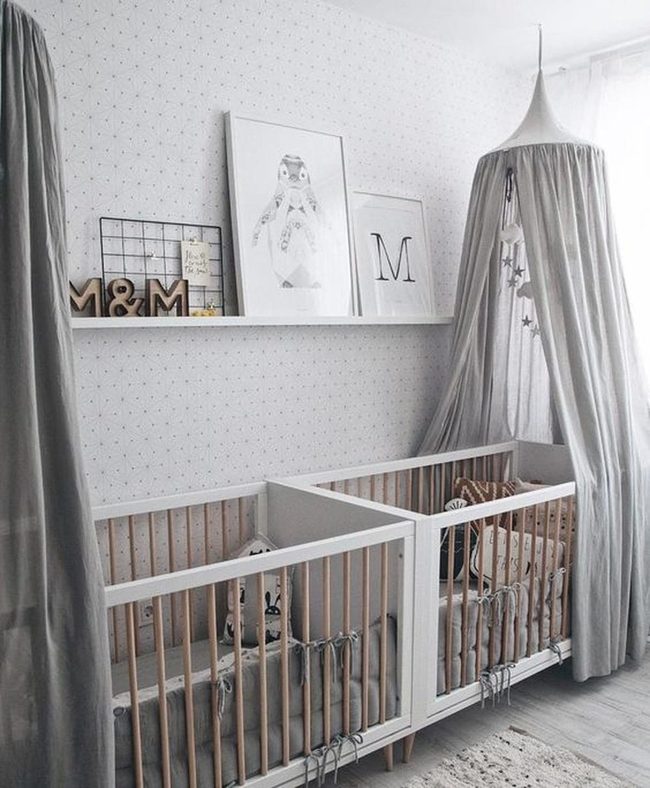 Gray Canopy Twin Nursery
