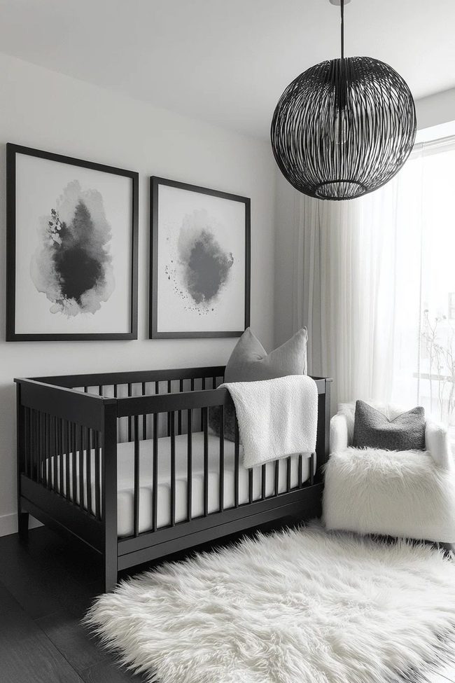 Modern Black White Nursery
