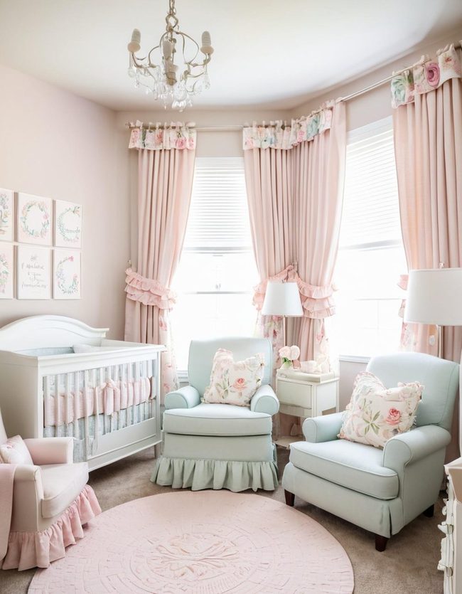 Soft Pastels and Gold Accents